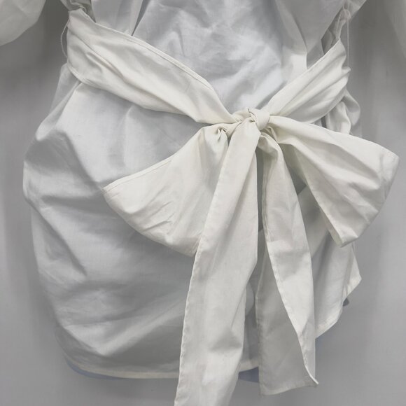 New York & Company 7th Avenue Design Studio Puff Sleeve Tie Front Top S NWT - Picture 3 of 13